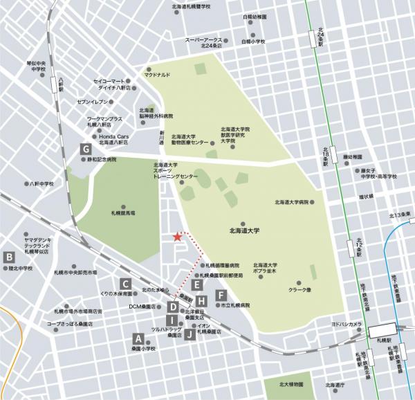 【京阪の家】ローズグランデ北14西15Ⅱ 現地案内図