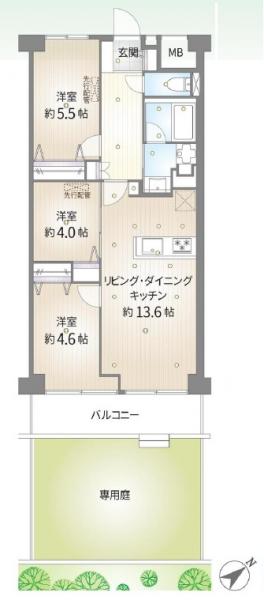 中古マンション 北区豊島４丁目 南北線王子神谷駅 3,880万円
