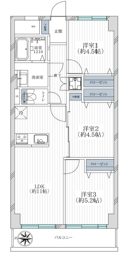 中古マンション 足立区西新井本町２丁目8-14 日暮里・舎人ライナー江北駅 3,180万円