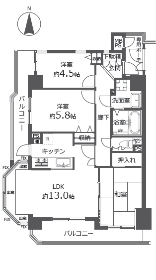 中古マンション 足立区西新井５丁目10-5 日暮里・舎人ライナー西新井大師西駅 4,380万円