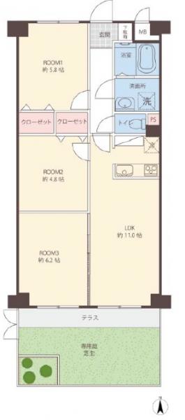 中古マンション 北区浮間２丁目 JR埼京線浮間舟渡駅 4,580万円
