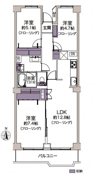 中古マンション 足立区大谷田２丁目3-35 千代田常磐線亀有駅 2,680万円