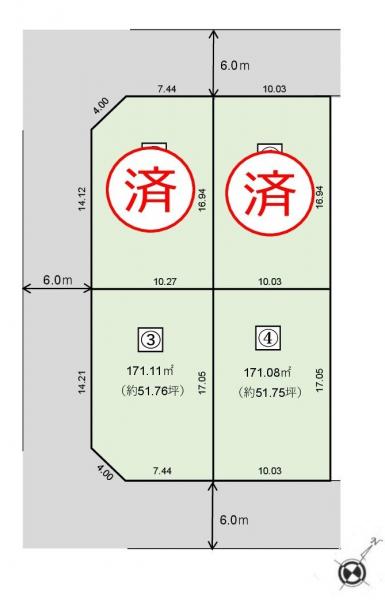 八王子市みなみ野3丁目　3区画（建築条件なし） 区画図