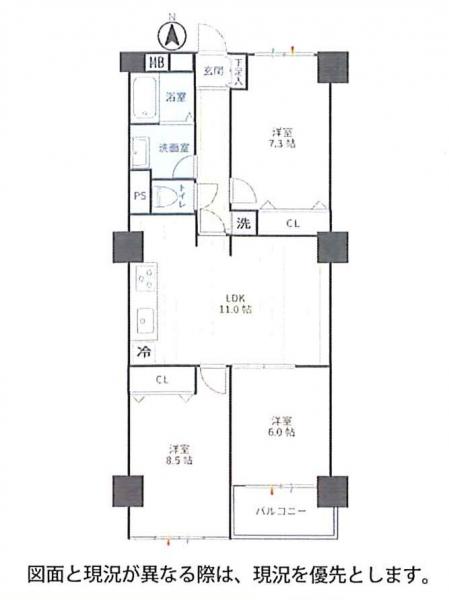 シャレ―北野 間取り図