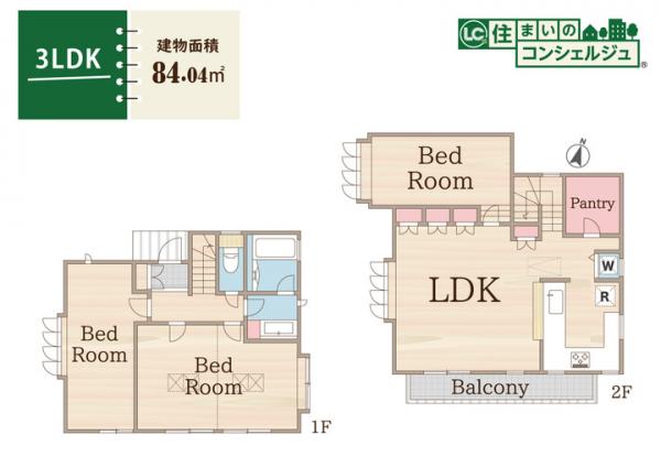 小平市仲町の戸建 間取り図