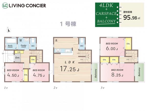 江戸川３丁目　土地【3区画】 参考プラン間取図