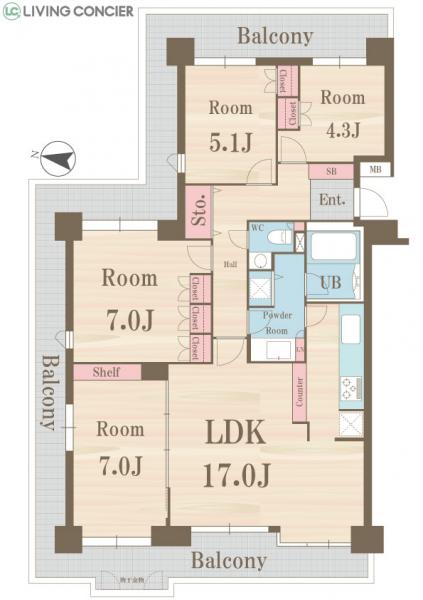 中古マンション 横浜市鶴見区東寺尾5丁目 JR鶴見線鶴見駅 4,199万円