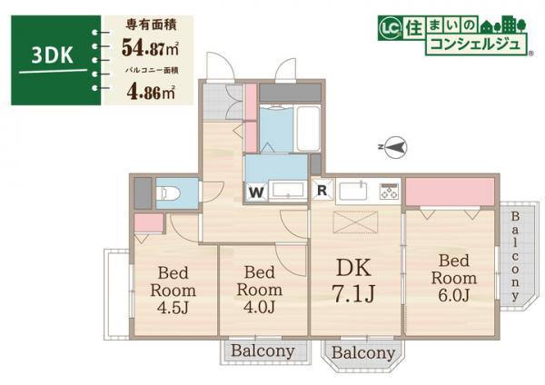 ライオンズマンション国分寺第６ 間取り図
