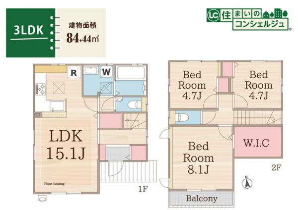 小金井市東町1丁目の戸建 間取り図