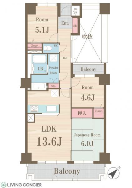 サーパス南市川 間取り図