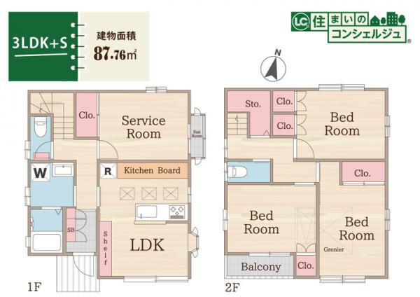 東村山市久米川町3丁目の戸建 間取り図