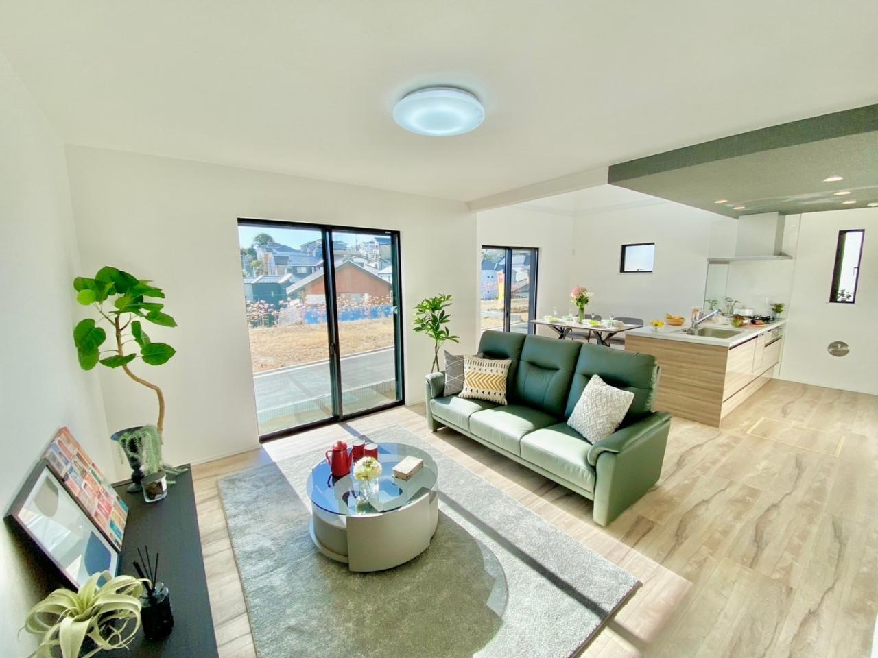 ソファ L字型 リビングソファ ブルー 直接引き取り限定 神奈川県