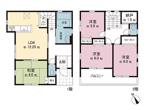 秦野市堀西 戸建 間取り図