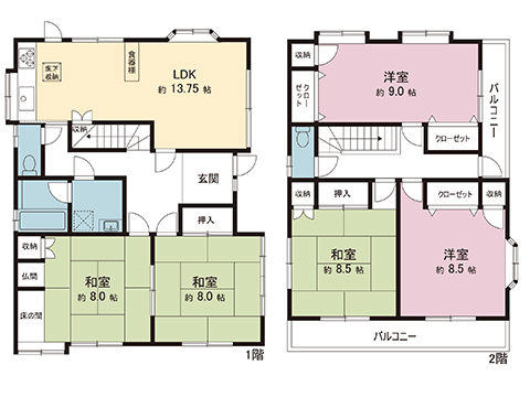 中古戸建 柏市青葉台１丁目 千代田常磐線南柏駅 1,880万円