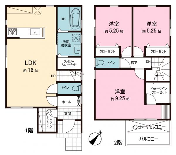 厚木市下荻野 土地 参考プラン間取図