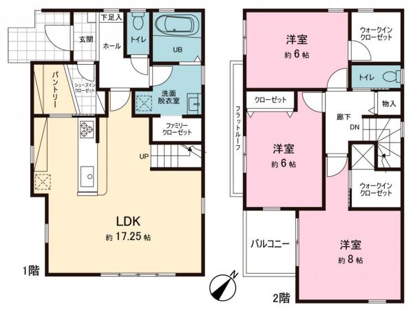 厚木市下荻野 土地 参考プラン間取図