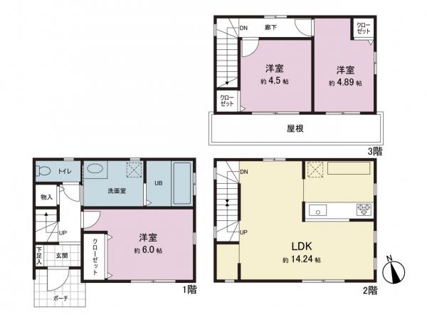 川口市大字新井宿 建築条件無し土地 参考プラン間取図