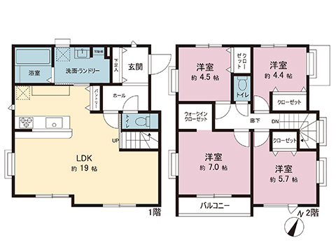 厚木市妻田北２丁目 新築戸建 間取り図