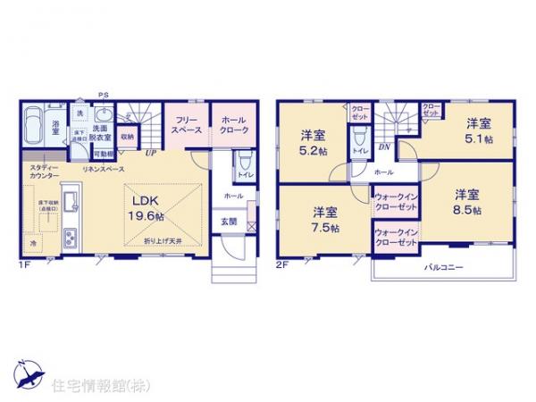 新築戸建 千葉県船橋市咲が丘１丁目18-2 新京成電鉄線鎌ケ谷大仏駅 3,599万円