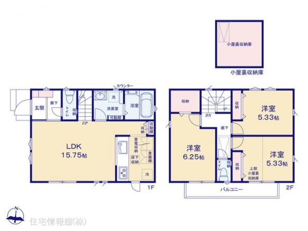 新築戸建 東京都立川市一番町３丁目7-4 西武拝島線武蔵砂川駅 3,480万円