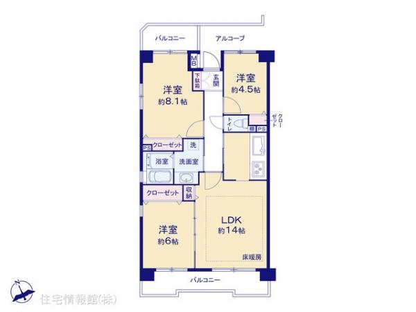 中古マンション 埼玉県新座市新堀３丁目3-6 西武池袋線清瀬駅 3,280万円