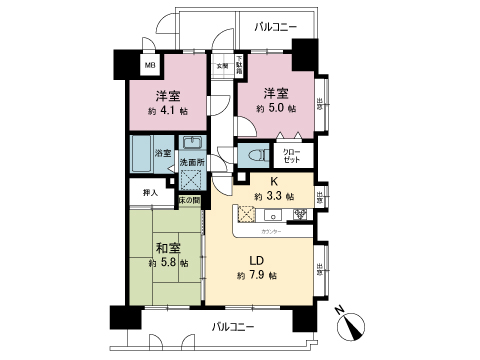 中古マンション 蕨市北町２丁目 JR京浜東北線蕨駅 2,490万円