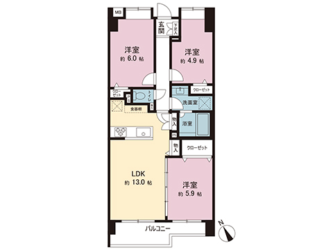 中古マンション 昭島市玉川町１丁目 JR青梅線東中神駅 3,799万円