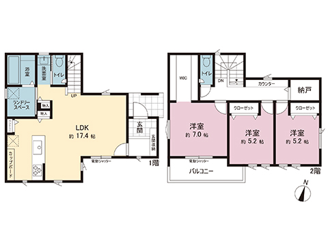 新築戸建 大和市西鶴間３丁目 小田急江ノ島線鶴間駅 5,480万円
