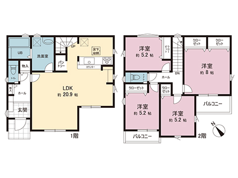 新築戸建 神奈川県藤沢市白旗２丁目 小田急江ノ島線藤沢本町駅 5,399万円