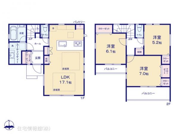 新築戸建 埼玉県川越市南大塚１丁目 西武新宿線南大塚駅 3,390万円