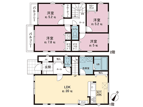 新築戸建 東京都町田市東玉川学園２丁目 小田急線玉川学園前駅 4,999万円