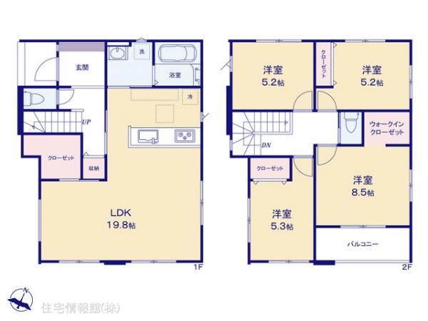 新築戸建 埼玉県川越市砂新田１丁目8-14 東武東上線新河岸駅 4,998万円