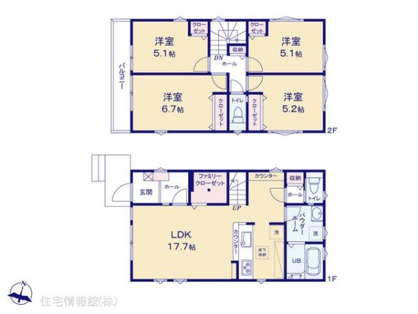 新築戸建 埼玉県越谷市大字上間久里69-39 東武伊勢崎線大袋駅 3,399万円