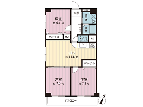 中古マンション 川崎市宮前区宮前平２丁目 東急田園都市線宮前平駅 3,390万円