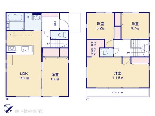 新築戸建 埼玉県坂戸市関間４丁目106-18 東武東上線若葉駅 5,980万円