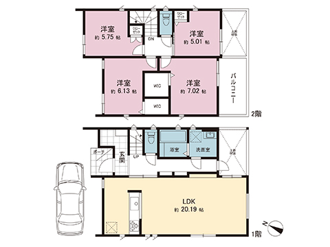 新築戸建 横浜市港北区大曽根台 東急東横線綱島駅 5,980万円