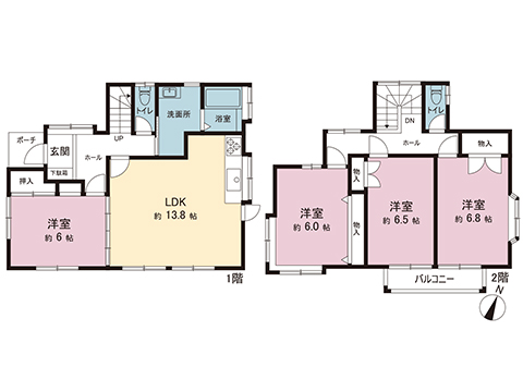 中古戸建 横浜市港南区笹下３丁目 京急本線屏風浦駅 3,380万円