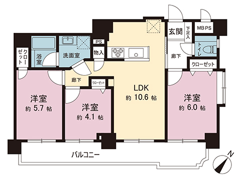 中古マンション 西東京市谷戸町３丁目 西武池袋線ひばりヶ丘駅 4,390万円
