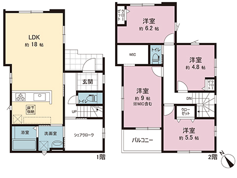 新築戸建 越谷市大字袋山 東武伊勢崎線せんげん台駅 4,398万円