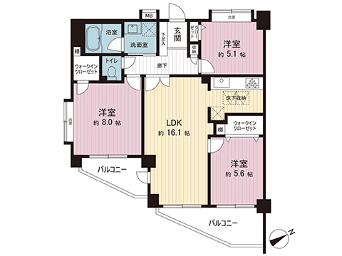 中古マンション 横浜市港北区箕輪町２丁目 横浜市営地下鉄グリーンライン日吉駅 5,380万円
