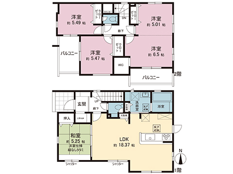 新築戸建 北葛飾郡松伏町大字松伏 東武伊勢崎線北越谷駅 3,390万円