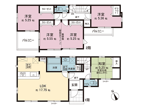 新築戸建 北葛飾郡松伏町大字松伏 東武伊勢崎線北越谷駅 3,490万円