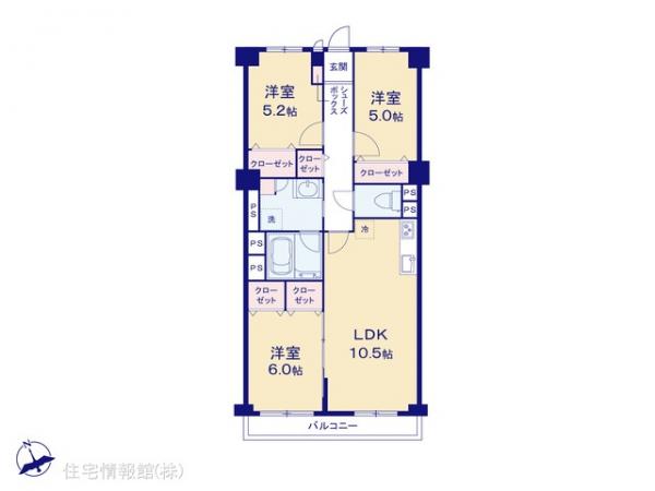中古マンション 東京都昭島市武蔵野２丁目10-17 西武拝島線西武立川駅 1,899万円