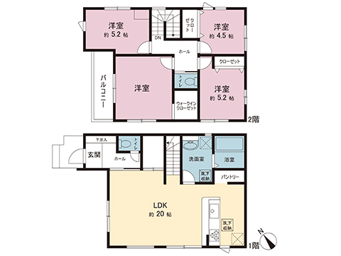 新築戸建 埼玉県越谷市平方南町 東武伊勢崎線せんげん台駅 4,199万円