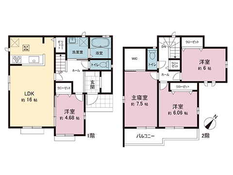 新築戸建 吉川市中曽根１丁目 JR武蔵野線吉川駅 4,890万円