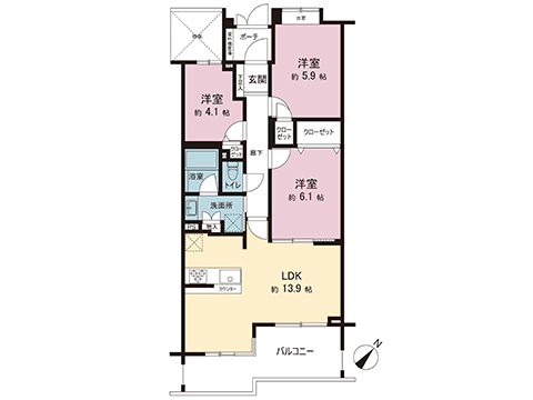 中古マンション 府中市武蔵台３丁目 JR武蔵野線西国分寺駅 5,399万円