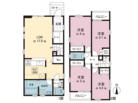 新築戸建 埼玉県川口市元郷３丁目 埼玉高速鉄道川口元郷駅 5,499万円