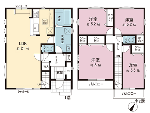 新築戸建 相模原市南区上鶴間本町８丁目 JR横浜線町田駅 5,499万円