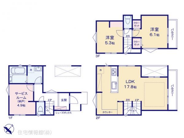 新築戸建 千葉県市川市塩焼２丁目12-5 東西線妙典駅 5,880万円