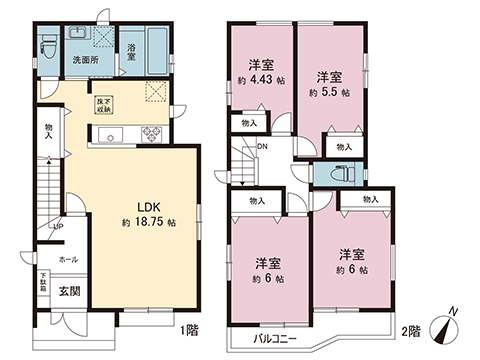 綾瀬市深谷中１丁目 戸建 間取り図